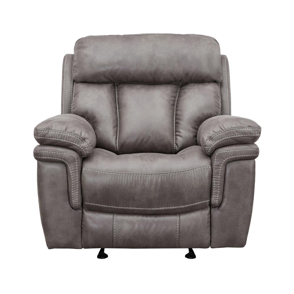 Estelle Power Reclining 2 Piece Sofa and Recliner Set in Gunmetal Fabric. Picture 6