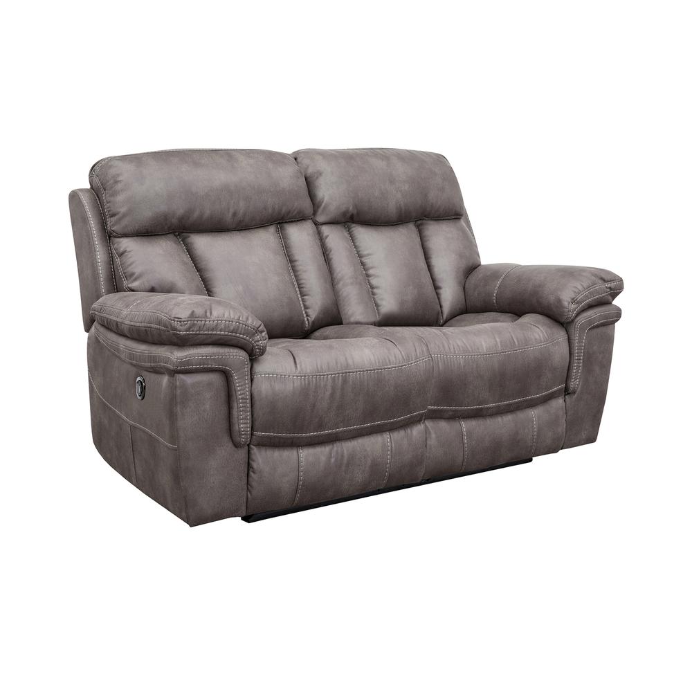 Estelle Power Reclining 3 Piece Living room Set in Gunmetal Fabric. Picture 5