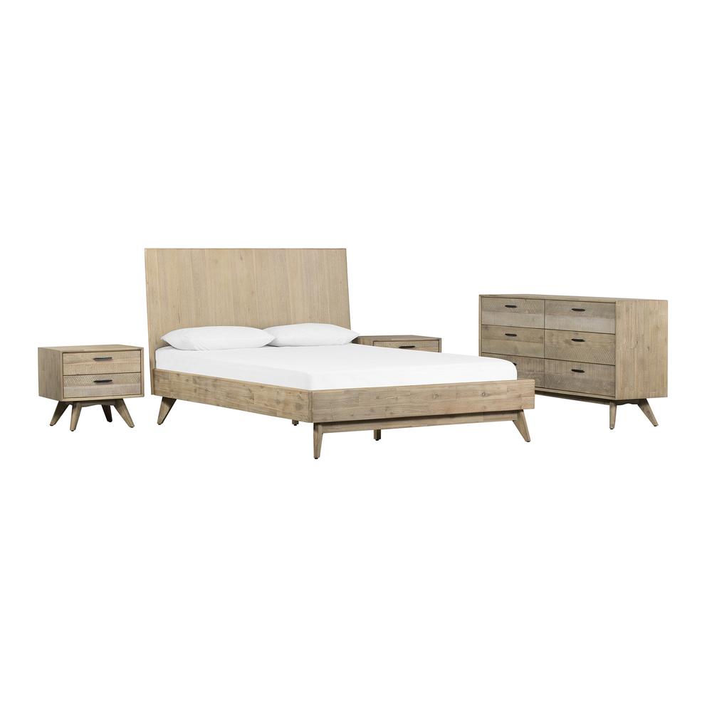 Baly 4 Piece Acacia Queen Loft Bedroom Set with Dresser and Nightstands. Picture 2