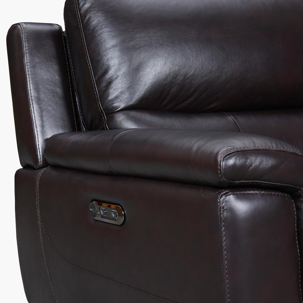 Lizette Brown Leather Power Recliner 3 Piece Living Room Set with USB. Picture 9