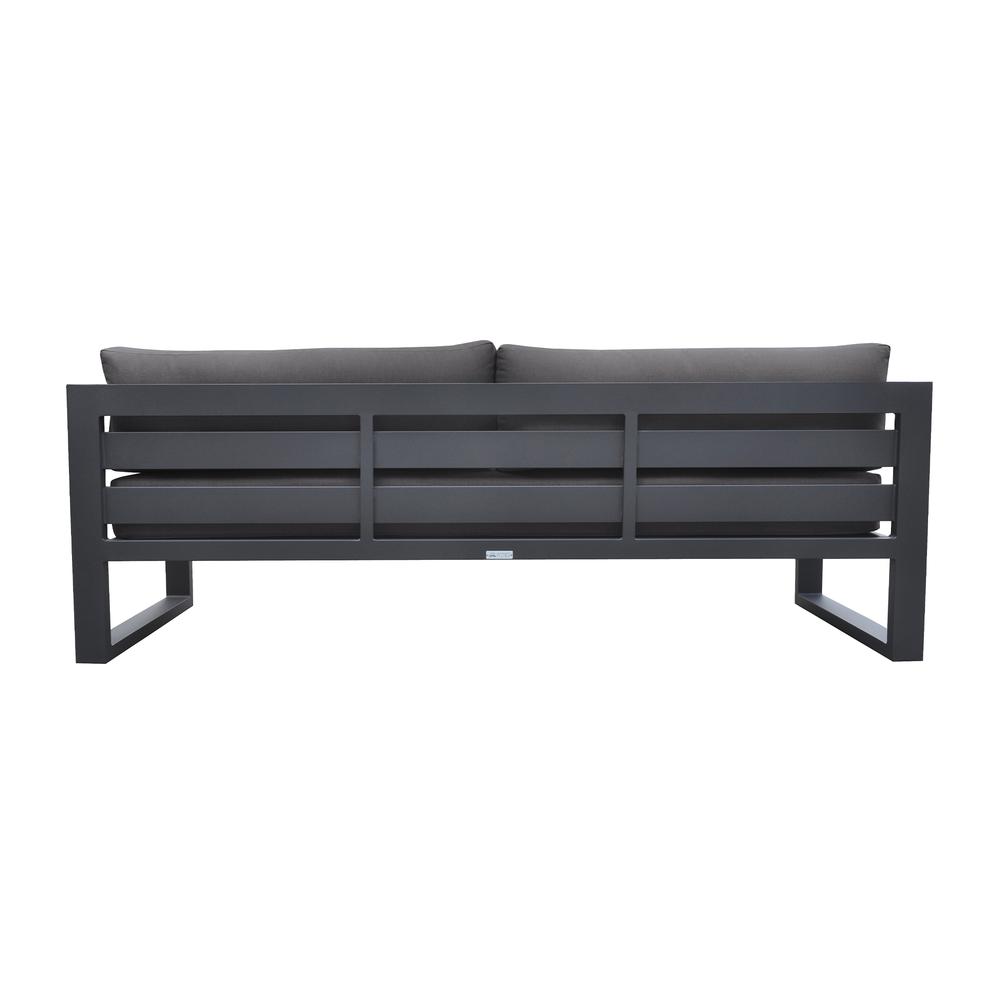 Aegean Outdoor 4 piece Set in Dark Grey Finish and Charcoal Cushions. Picture 4