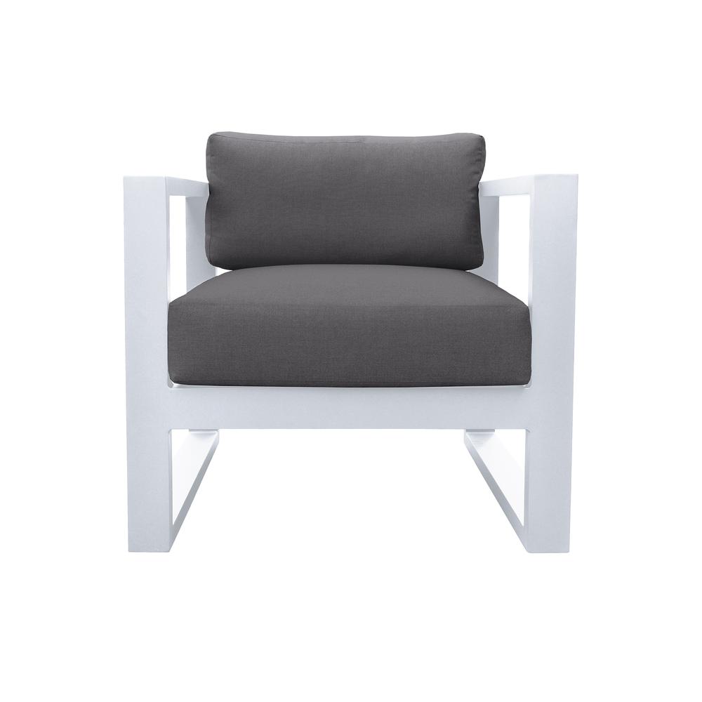 Aegean Outdoor 4 piece Set in White Finish and Charcoal Cushions. Picture 6
