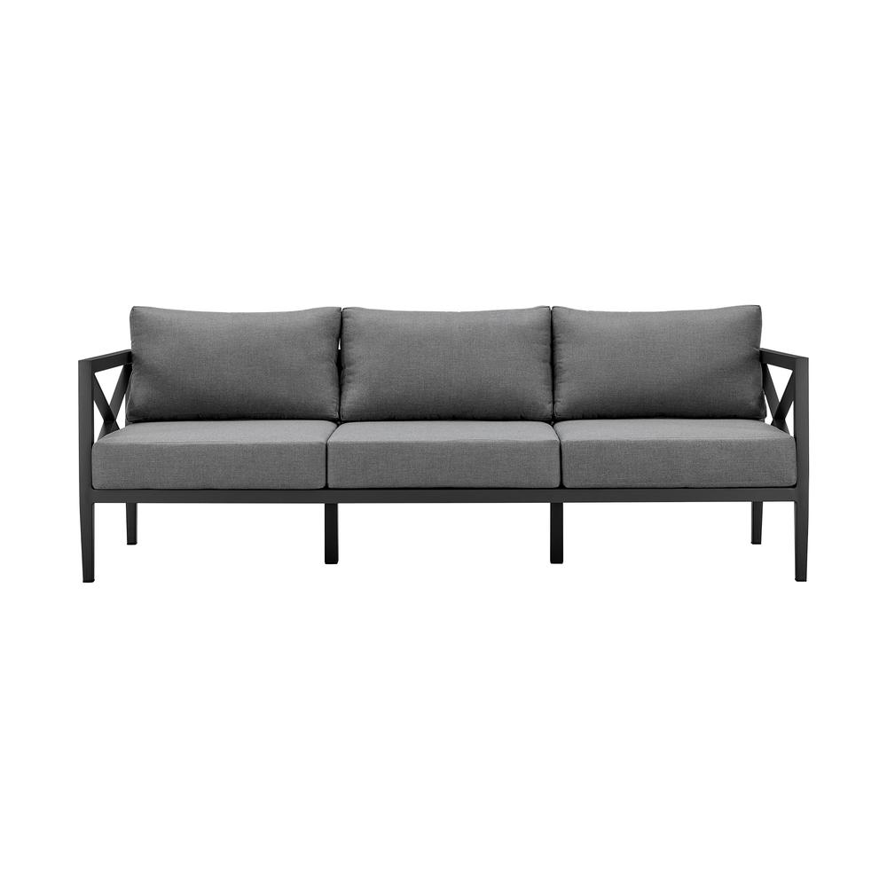 Sonoma Outdoor 4 piece Set in Dark Grey Finish and Dark Grey Cushions. Picture 2