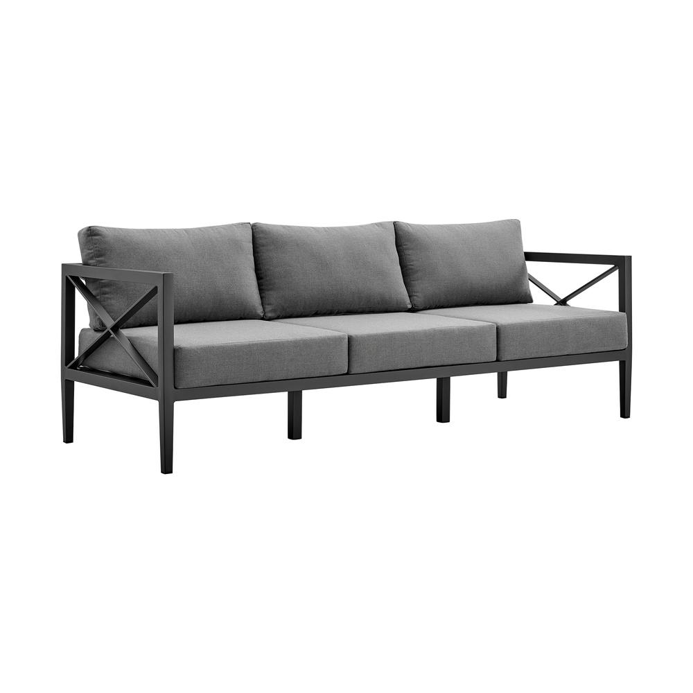 Sonoma Outdoor 4 piece Set in Dark Grey Finish and Dark Grey Cushions. Picture 3