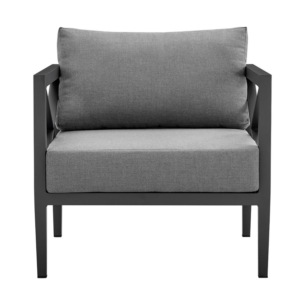 Sonoma Outdoor 4 piece Set in Dark Grey Finish and Dark Grey Cushions. Picture 6