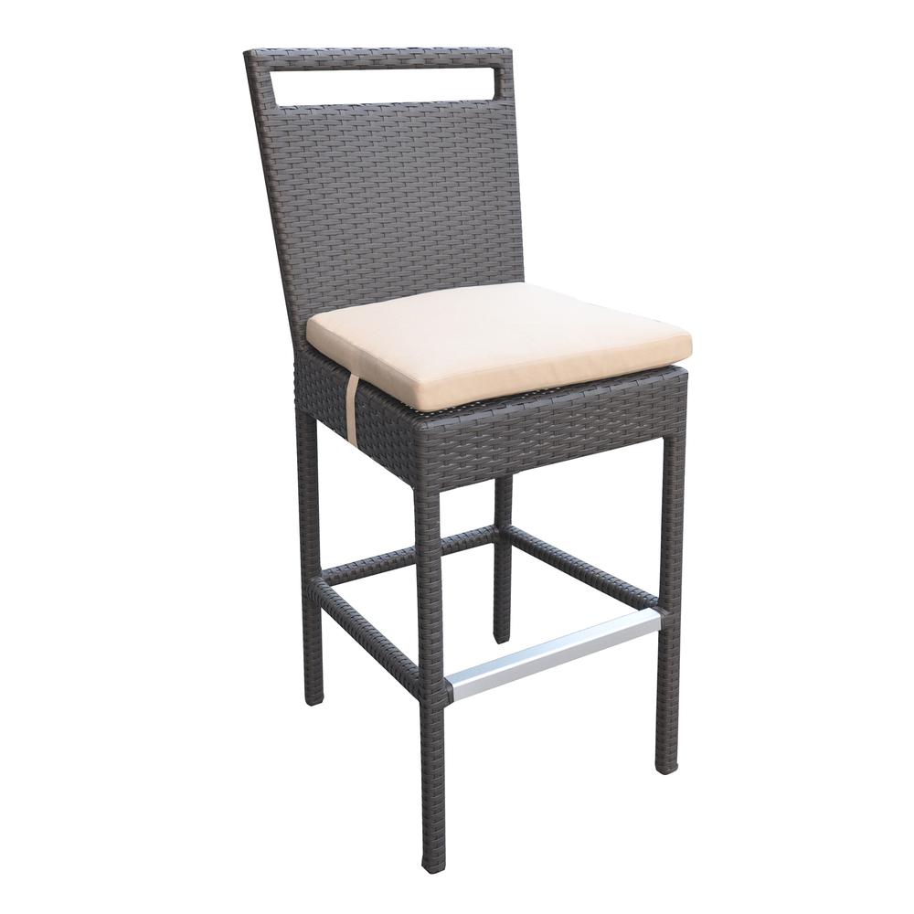 Tropez Outdoor Patio Wicker Bar Set (Table with 4 barstools). Picture 2