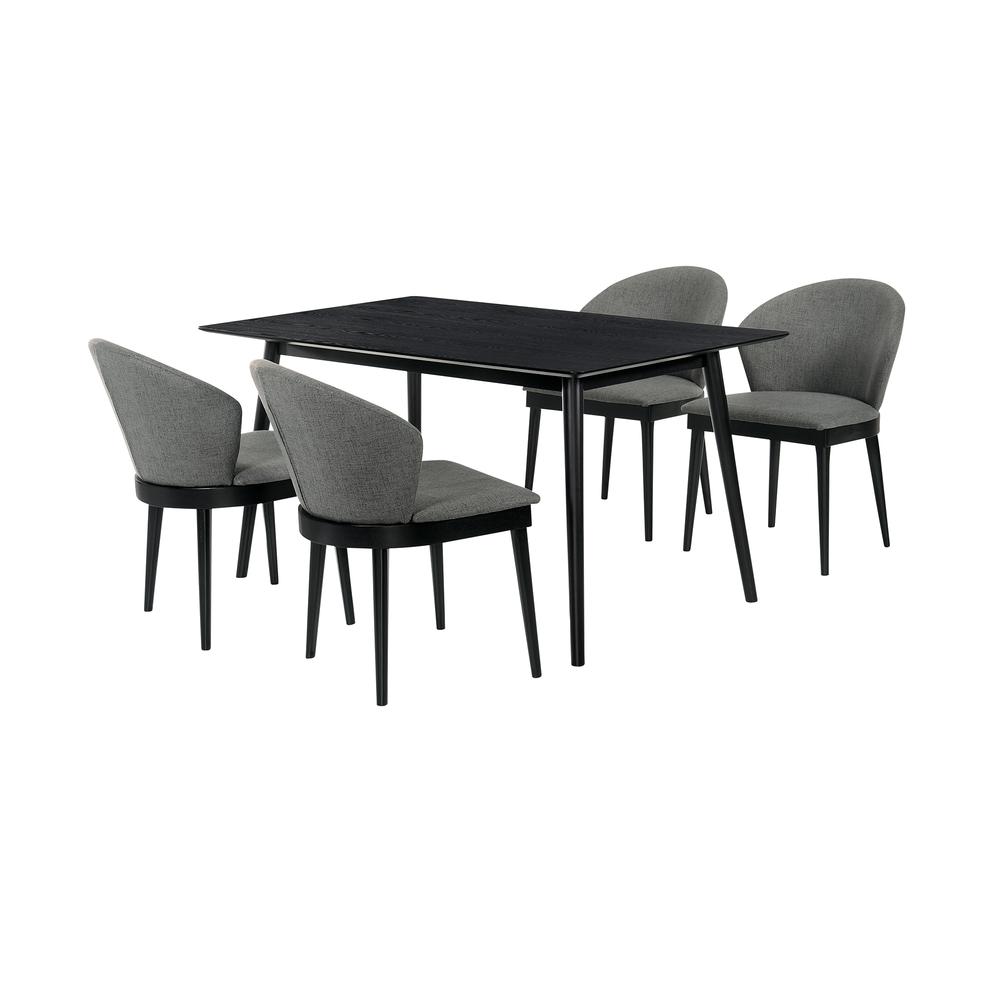 Westmont and Juno Charcoal and Black 5 Piece Dining Set. Picture 1