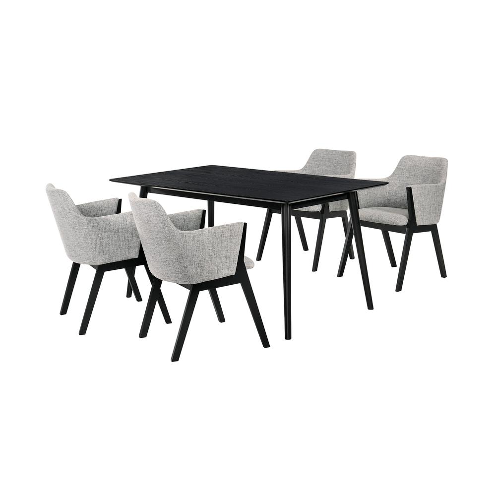 Westmont and Renzo Grey and Black 5 Piece Dining Set. Picture 1