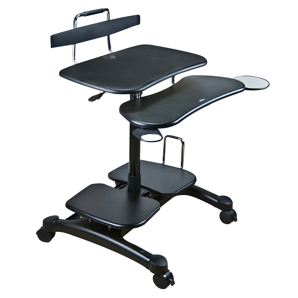 Sit/Stand Mobile PC Workstation. Picture 1