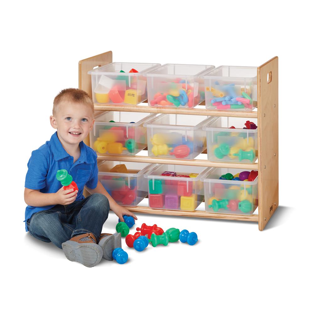 Cubbie-Tray Storage Rack - with Clear Cubbie-Trays. Picture 1