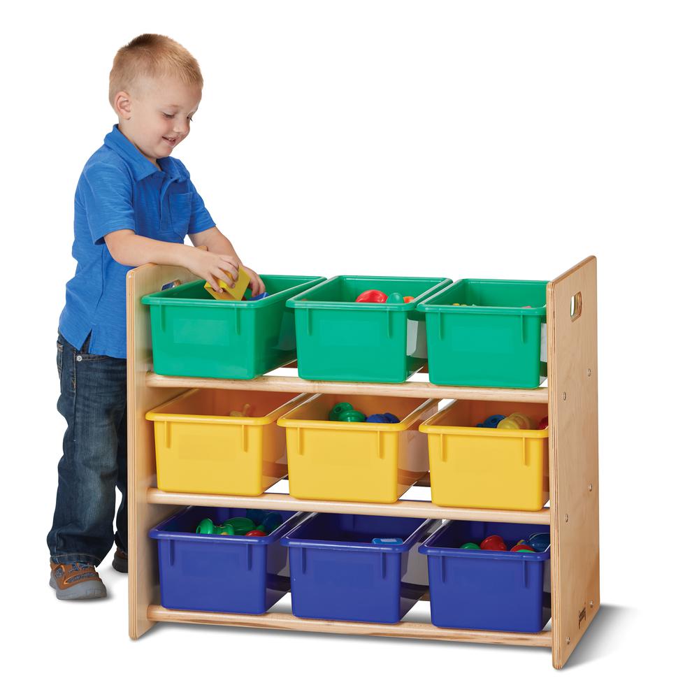 Cubbie-Tray Storage Rack - with Colored Cubbie-Trays. Picture 1