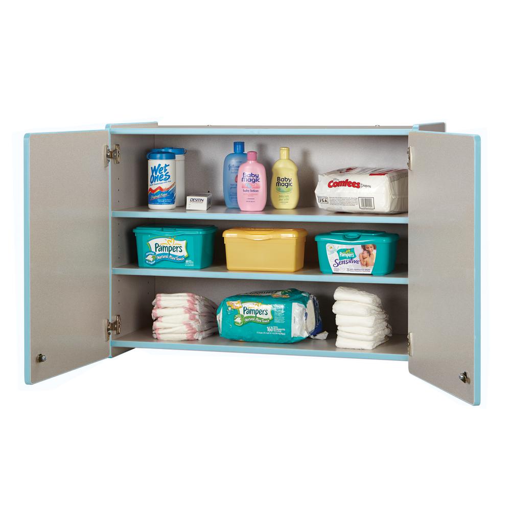 Lockable Wall Cabinet - Coastal Blue. Picture 2