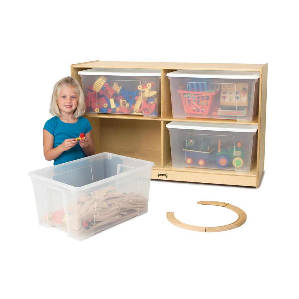 Jumbo Tote Storage – with Clear Jumbo Totes + Lids. Picture 1