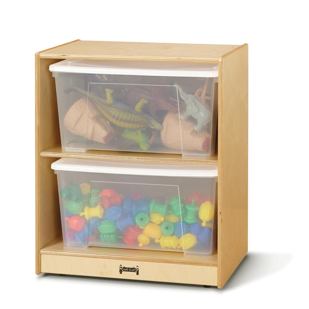 Jonti-Craft® Space-Saver Jumbo Tote Storage – with Clear Totes + Lids. Picture 2