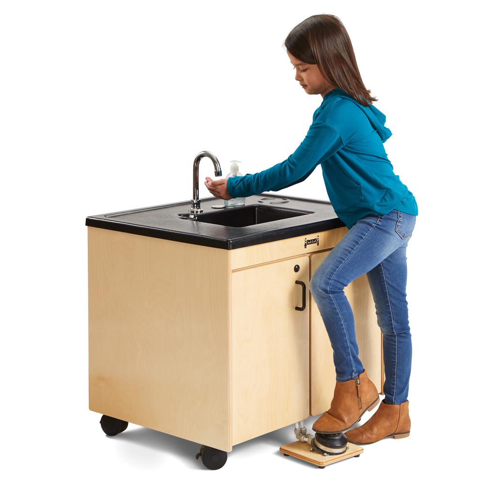 Jonti-Craft® Clean Hands Helper Portable Sink – Nonelectric - 26" Counter - Plastic Sink. Picture 2