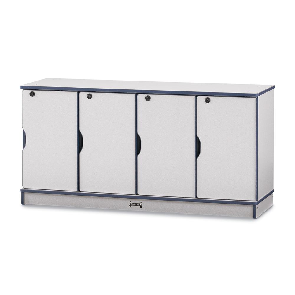 Stacking Lockable Lockers - Single Stack - Navy. Picture 4
