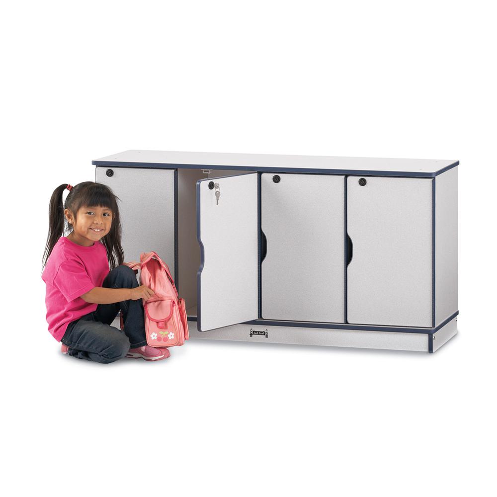 Stacking Lockable Lockers - Single Stack - Navy. Picture 2