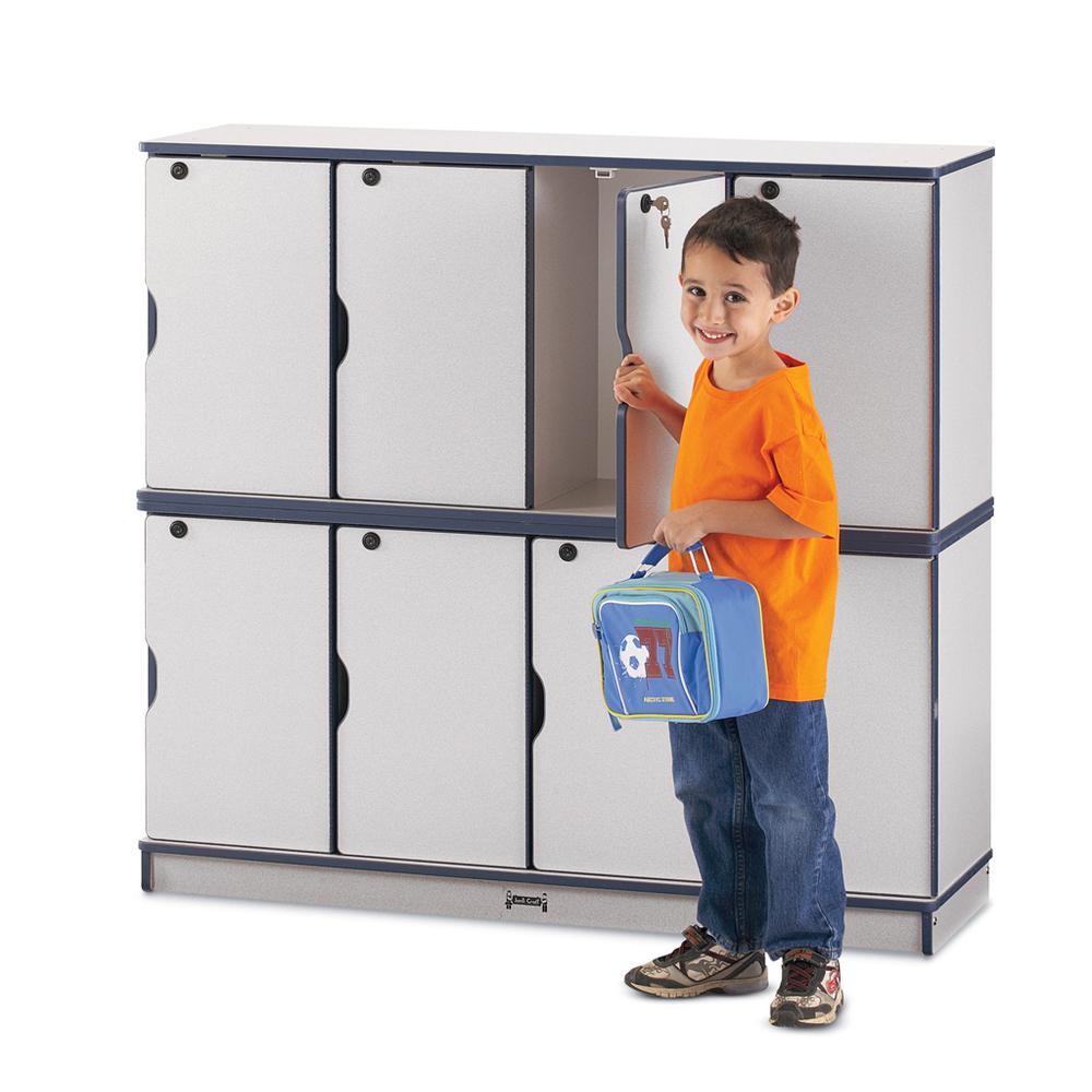 Stacking Lockable Lockers - Single Stack - Navy. Picture 1