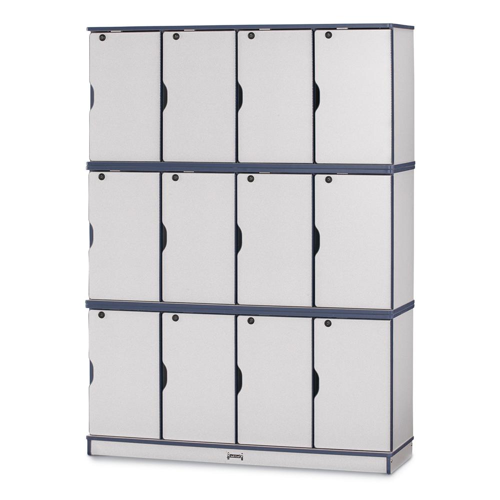 Stacking Lockable Lockers - Single Stack - Navy. Picture 7