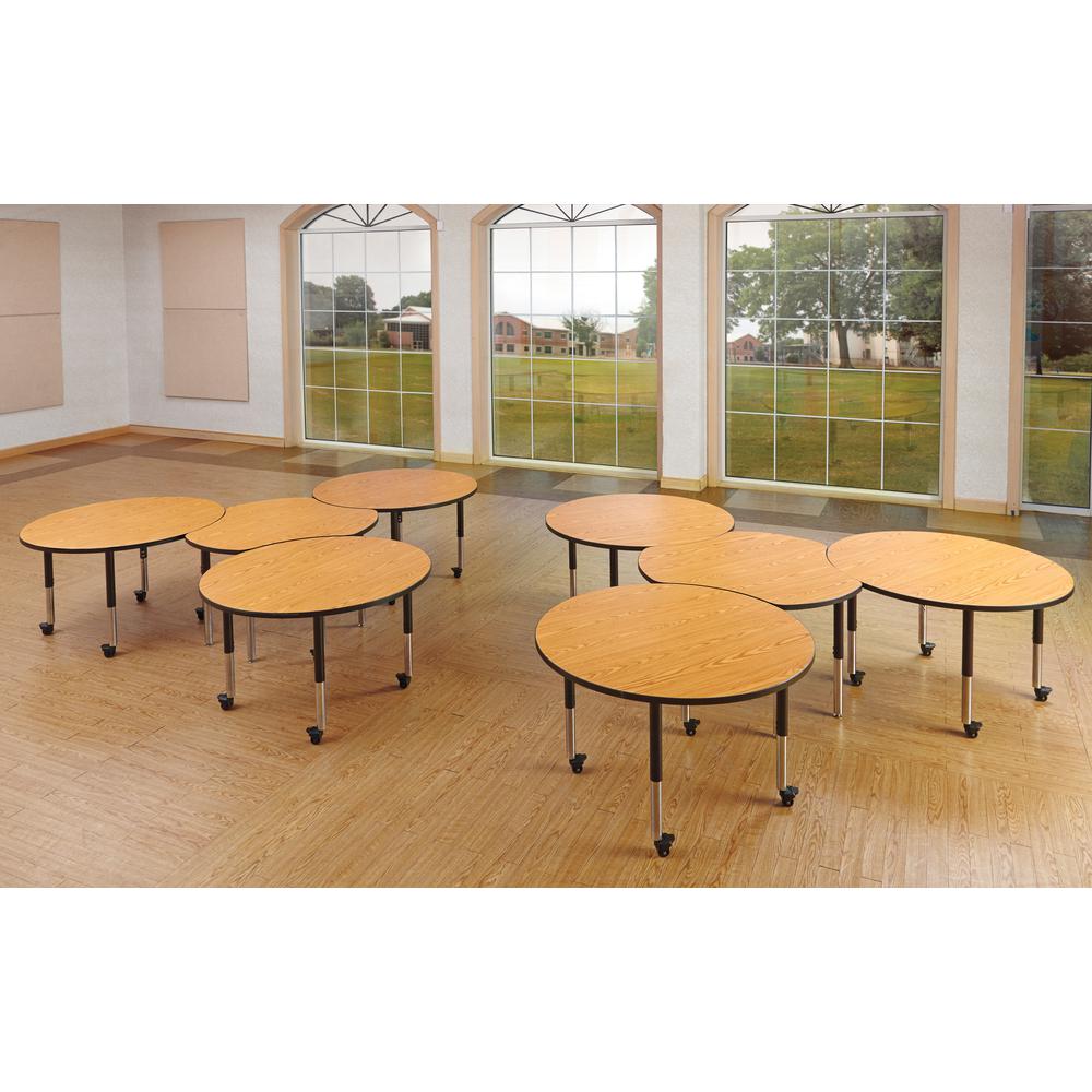 Collaborative Hub Table - 44" X 47" - Oak/Black. Picture 2