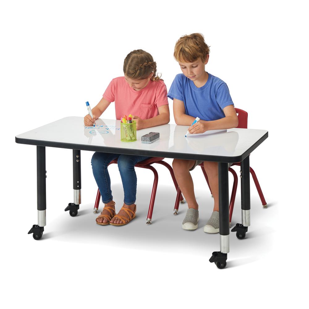 Berries® Rectangle Dry Erase Table - 48" x 24", E-height - Write-n-Wipe/Black/Black. Picture 5