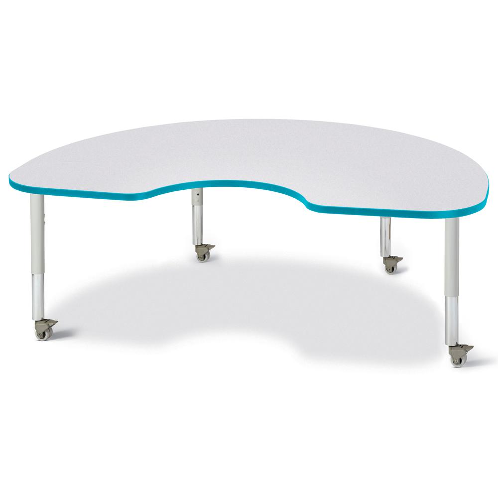 Kidney Activity Table - 48" X 72", Mobile - Gray/Teal/Gray. Picture 1