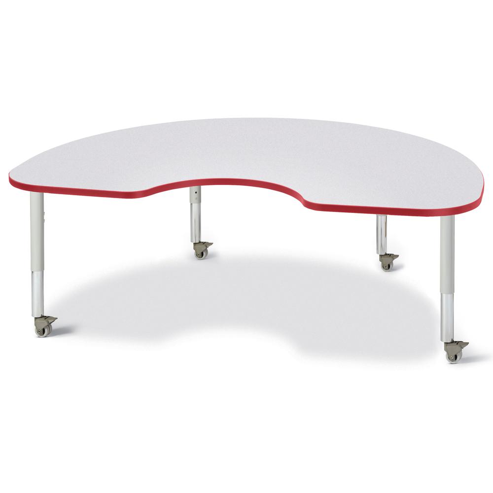 Kidney Activity Table - 48" X 72", Mobile - Gray/Red/Gray. Picture 1
