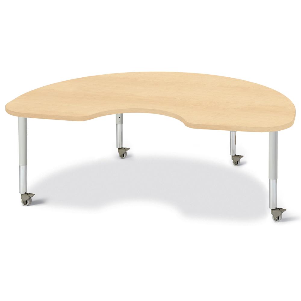 Kidney Activity Table - 48" X 72", Mobile - Maple/Maple/Gray. Picture 1