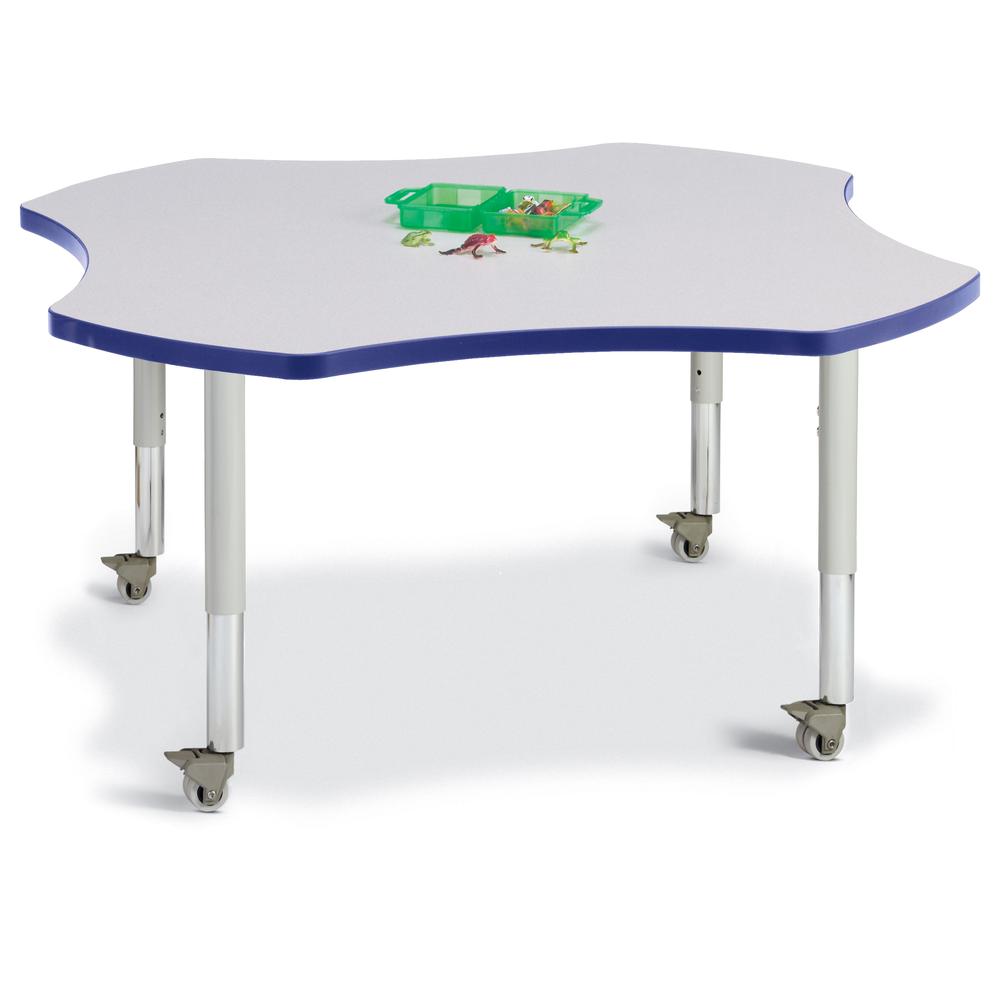 Four Leaf Activity Table - 48", Mobile - Gray/Purple/Gray. Picture 11