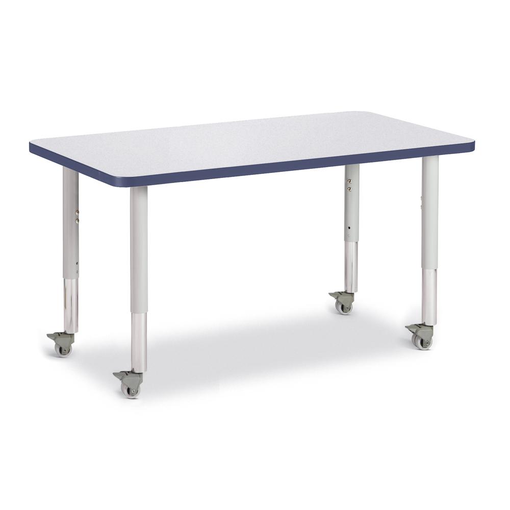 Rectangle Activity Table - 24" X 36", Mobile - Gray/Navy/Gray. Picture 1