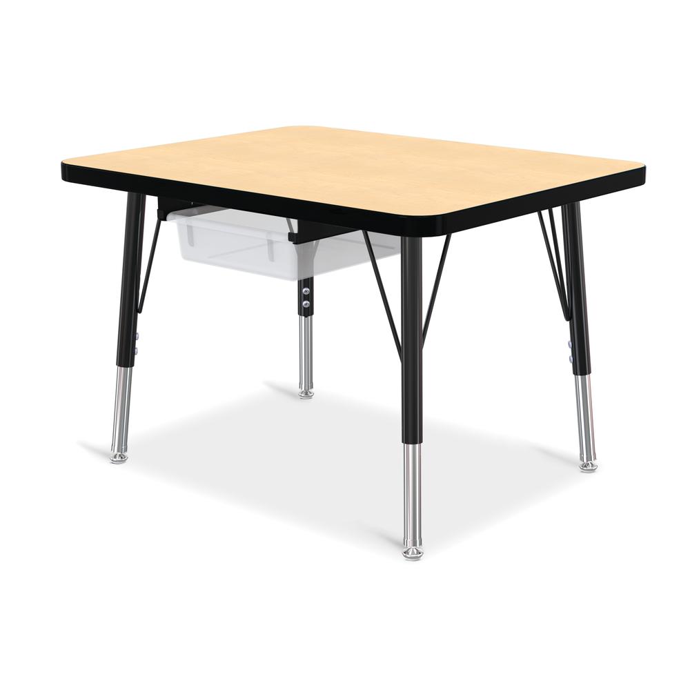 Berries® Rectangle Student Desk -  24" X 30", E-height - Maple/Black/Black. Picture 2