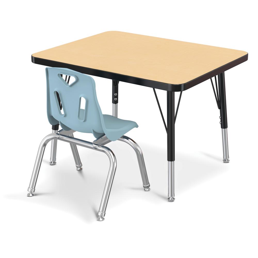 Berries® Rectangle Student Desk -  24" X 30", E-height - Maple/Black/Black. Picture 4