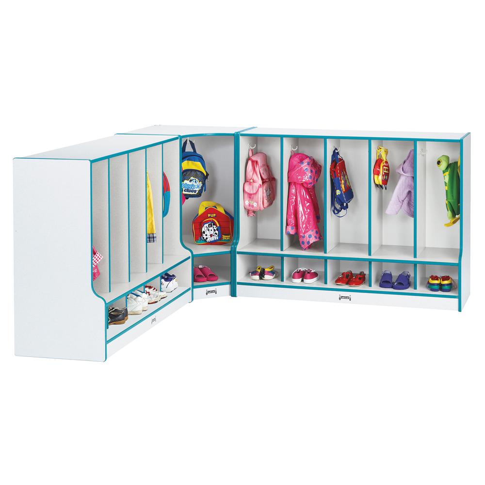 Toddler 5 Section Coat Locker with Step - without Trays. Picture 6