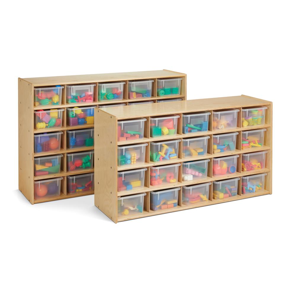 25 Cubbie-Tray Storage - with Clear Bins. Picture 2