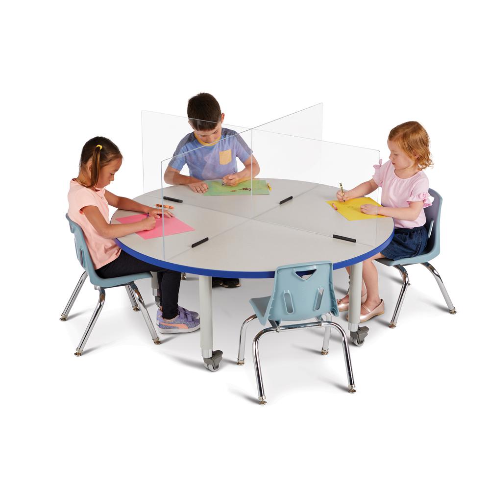 Round Activity Table - 42" Diameter, Mobile - Gray/Blue/Gray. Picture 6