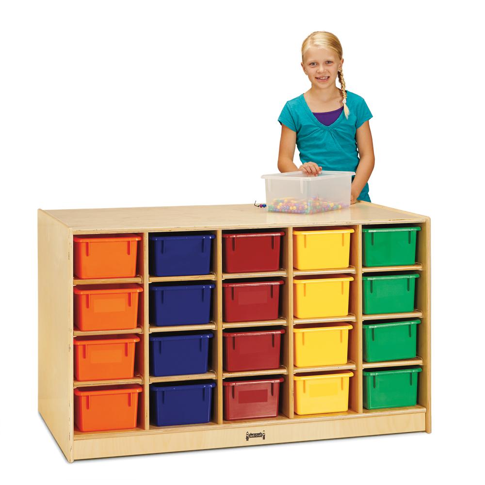 Double-Sided Island – 40 Cubbie-Tray - with Colored Trays. Picture 1