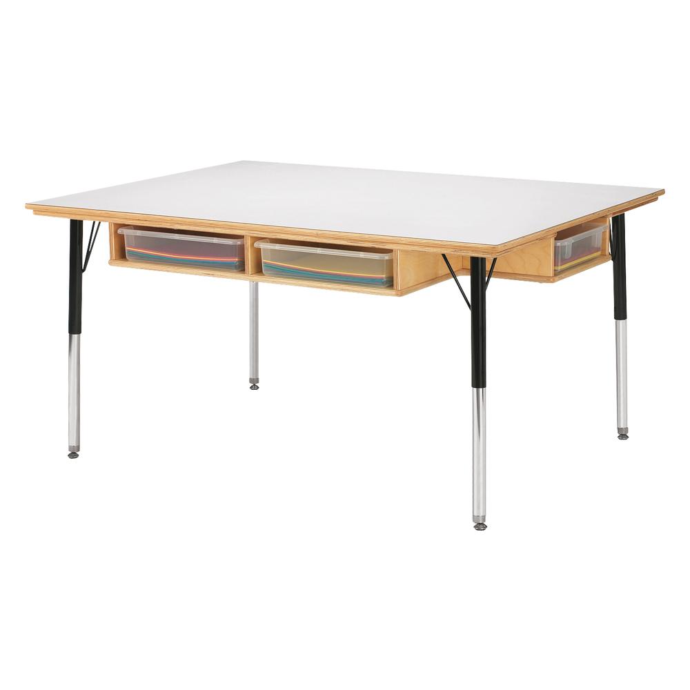 Table with Storage - 15" - 24" Ht - with Clear Paper-Trays. The main picture.