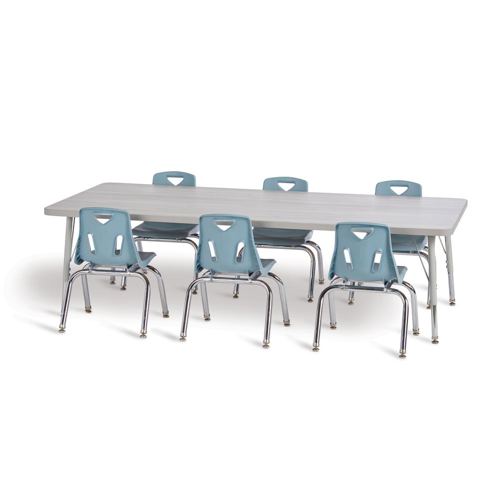 Berries® Rectangle Activity Table - 24" X 48", Mobile - Driftwood Gray/Gray/Gray. Picture 2
