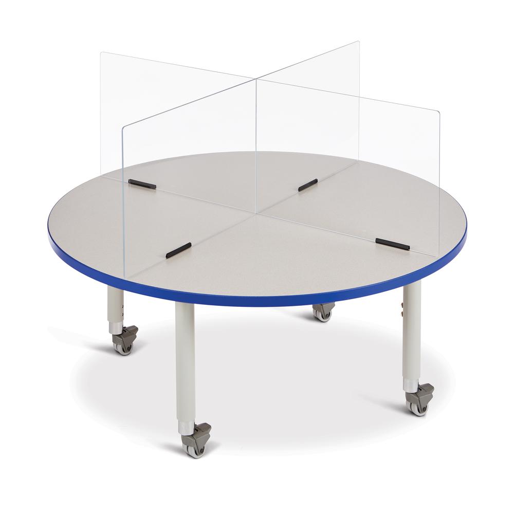 Round Activity Table - 36" Diameter, Mobile - Gray/Blue/Gray. Picture 5
