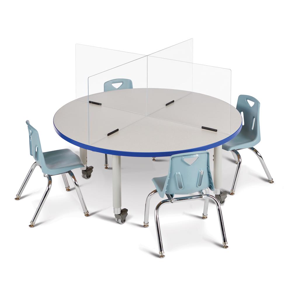 Round Activity Table - 36" Diameter, Mobile - Gray/Blue/Gray. Picture 7