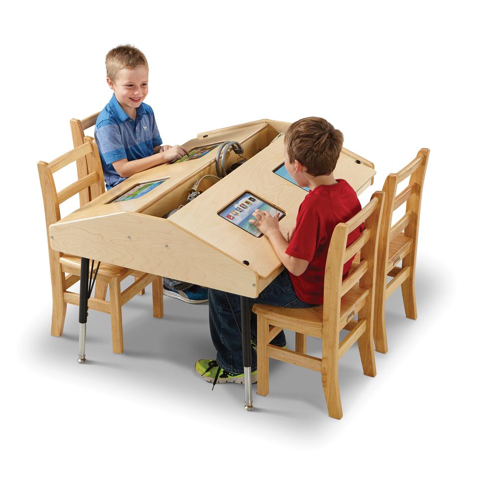 Jonti-Craft® Quad Tablet Table - Stationary. Picture 1