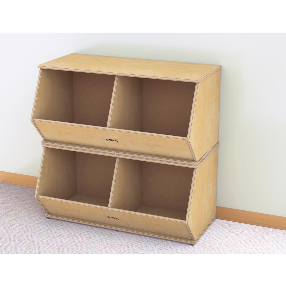 Jonti-Craft® Stacking Beveled Crate – Duplex. Picture 1