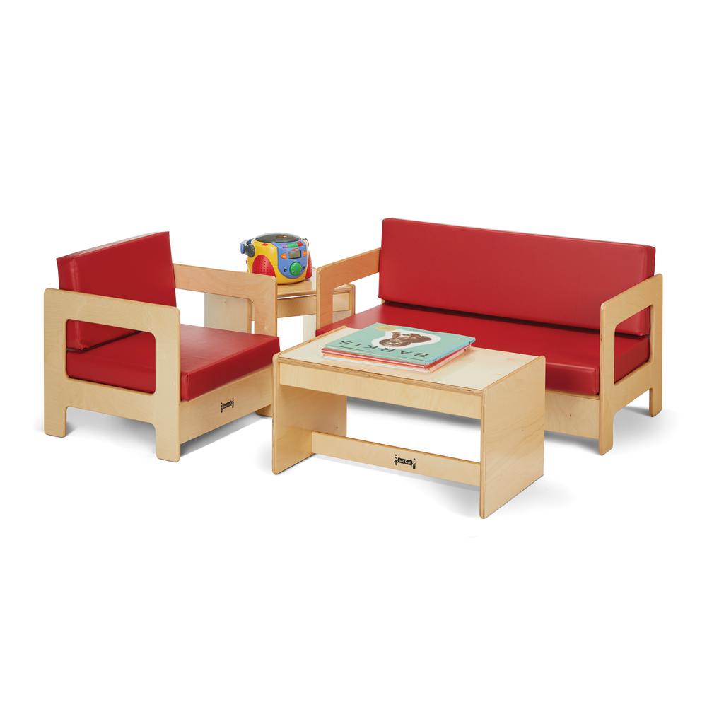 Living Room 4 Piece Set - Red. Picture 1