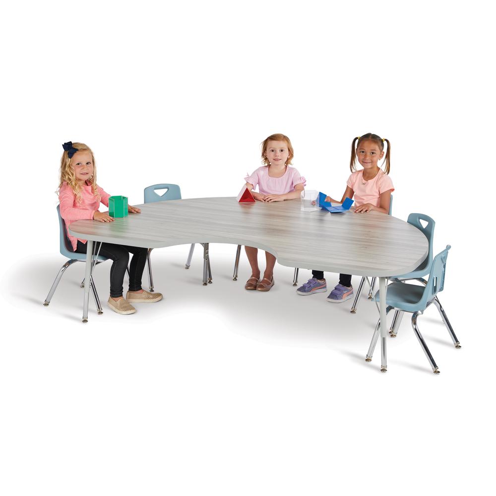 Berries® Kidney Activity Table - 48" X 72", Mobile - Driftwood Gray/Gray/Gray. Picture 2