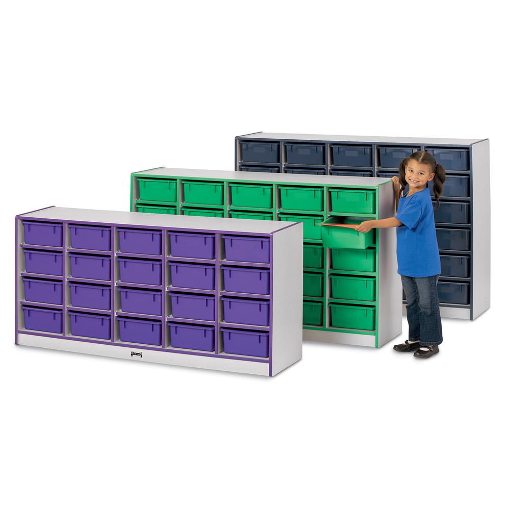 20 Tub Mobile Storage - with Tubs - Navy. Picture 1