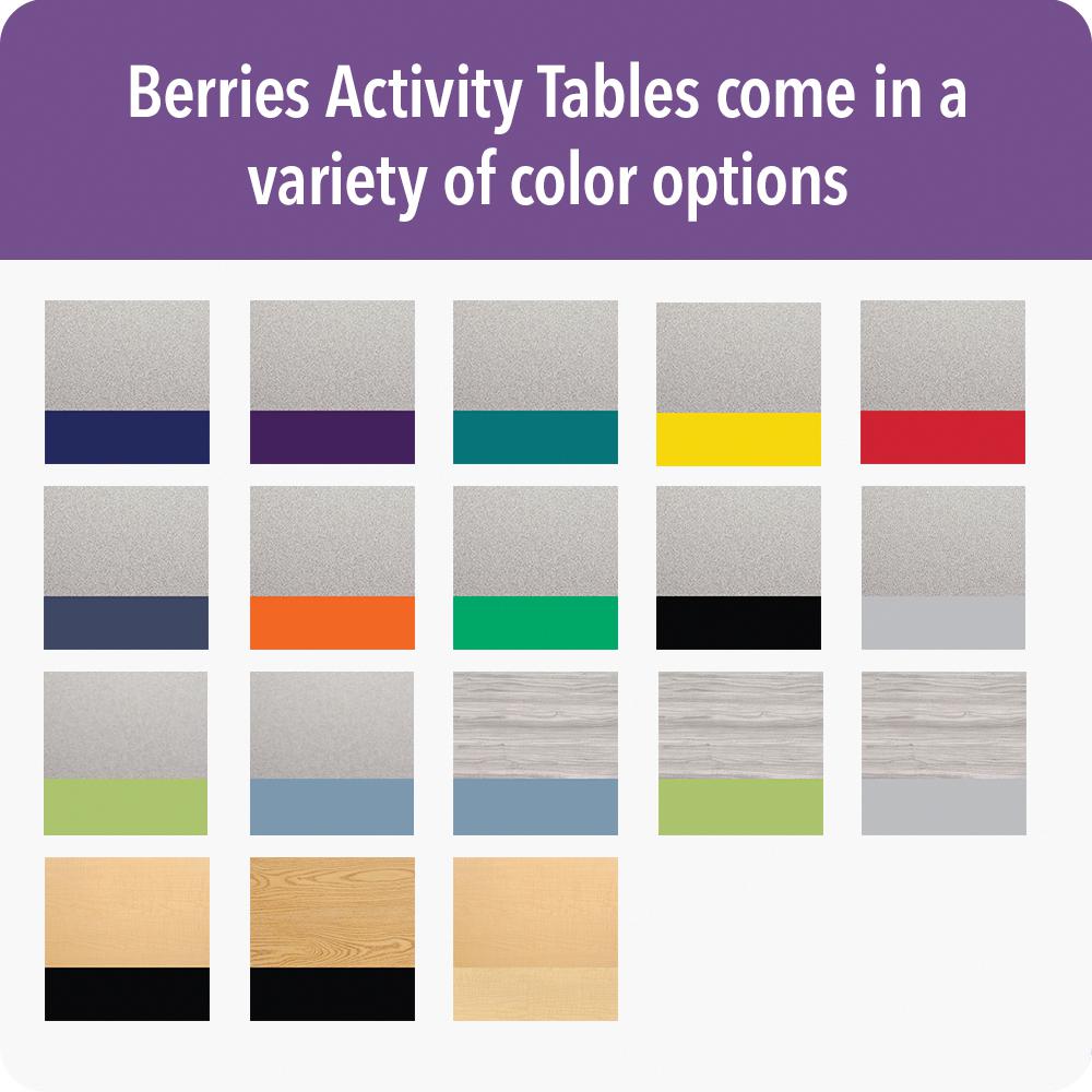 Square Activity Table - 48" X 48", Mobile - Gray/Purple/Gray. Picture 4