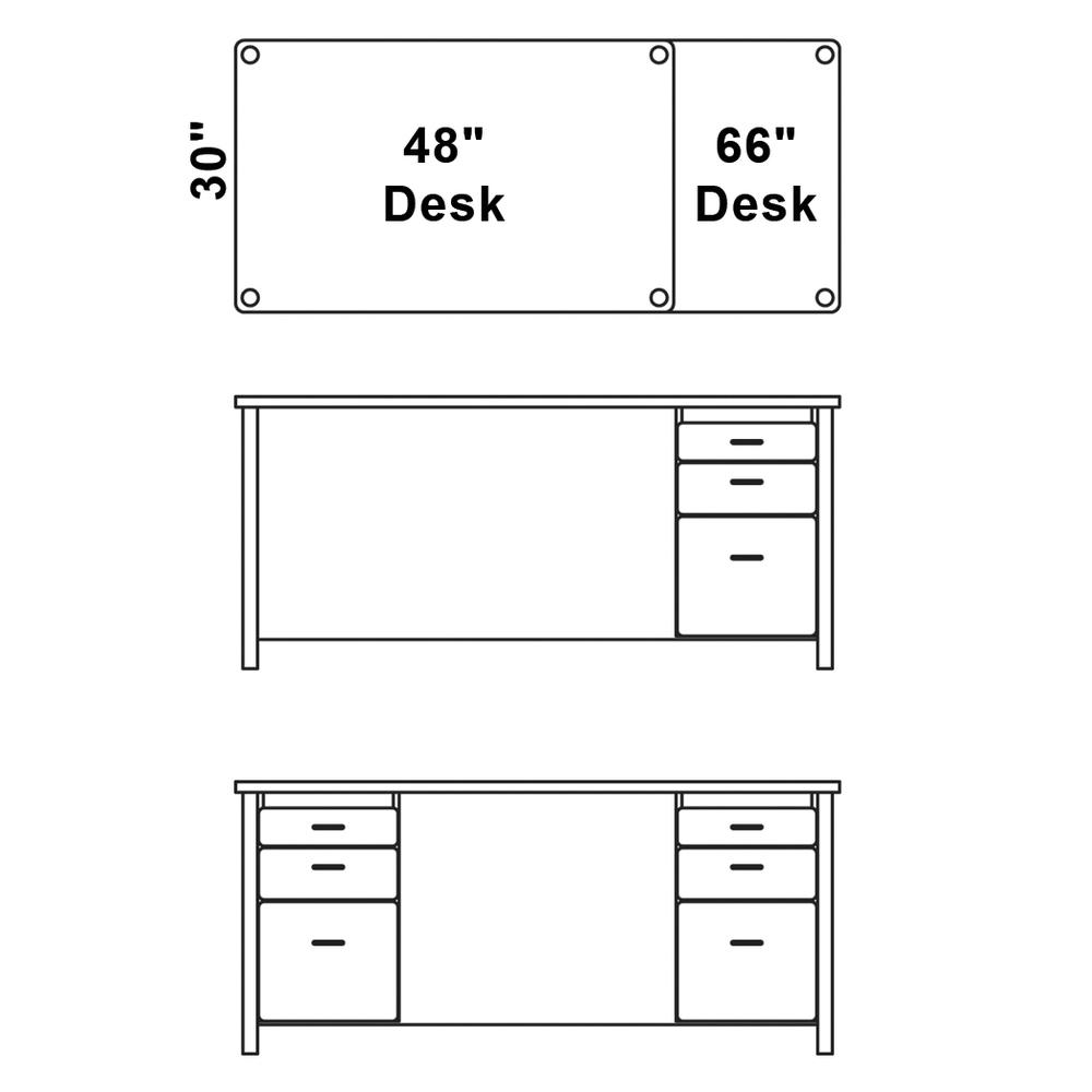 Teachers' 48" Desk with 1 Pedestal - Oak. Picture 5