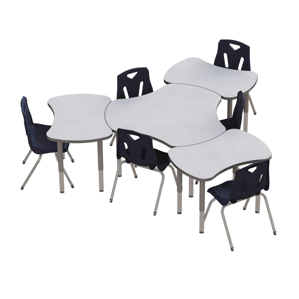 Collaborative Hub Table - 44" X 47" - Gray/Gray. Picture 2