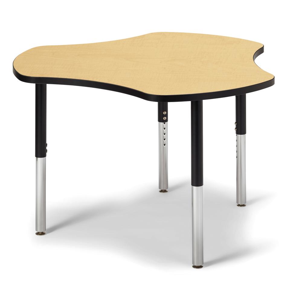Collaborative Hub Table - 44" X 47" - Maple/Black. Picture 1