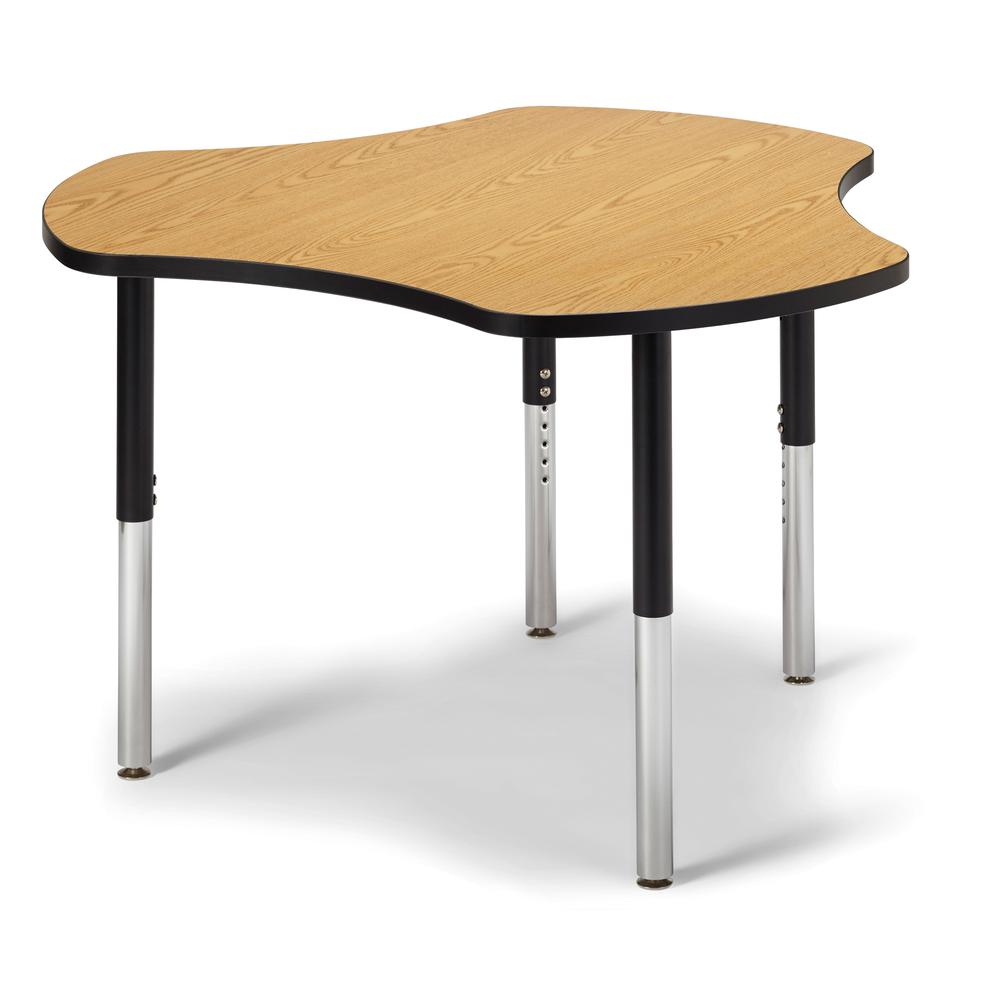 Collaborative Hub Table - 44" X 47" - Oak/Black. Picture 1